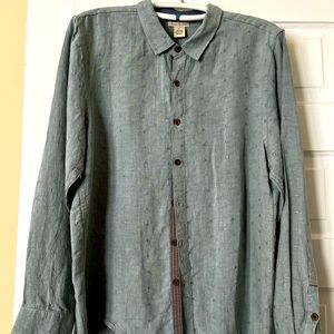Carbon 2 Cobalt men’s long sleeve linen button up shirt